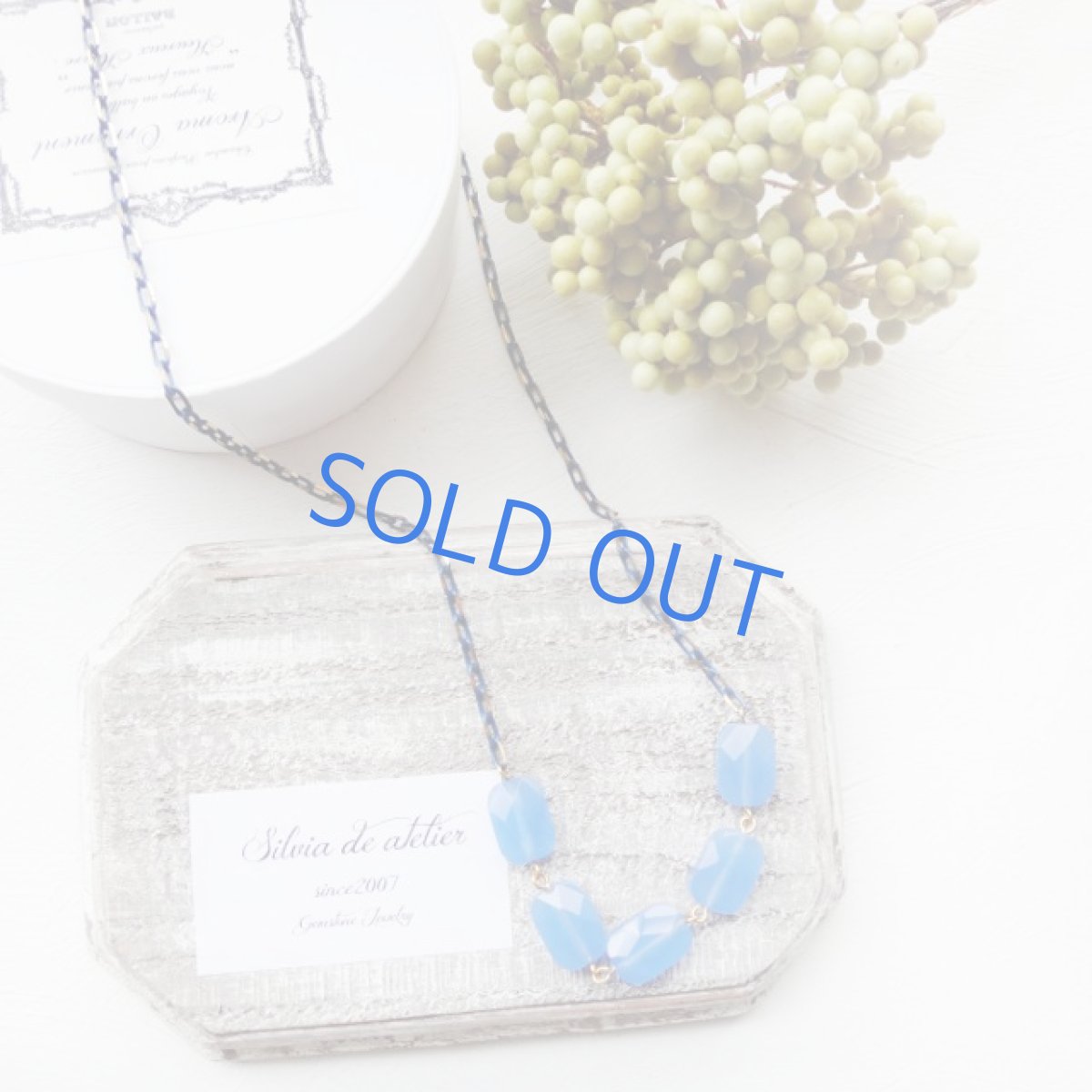 画像3: ブルーカルセドニー　ブルーチェーンネックレス (3)