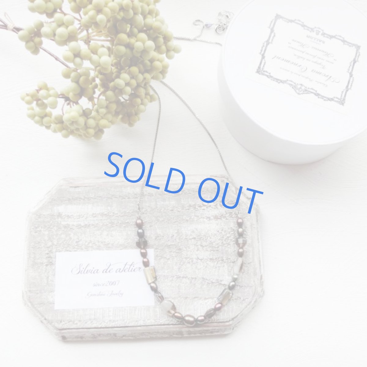 画像2: 淡水パールとチェコビーズ　シルバーコードチェーンネックレス (2)