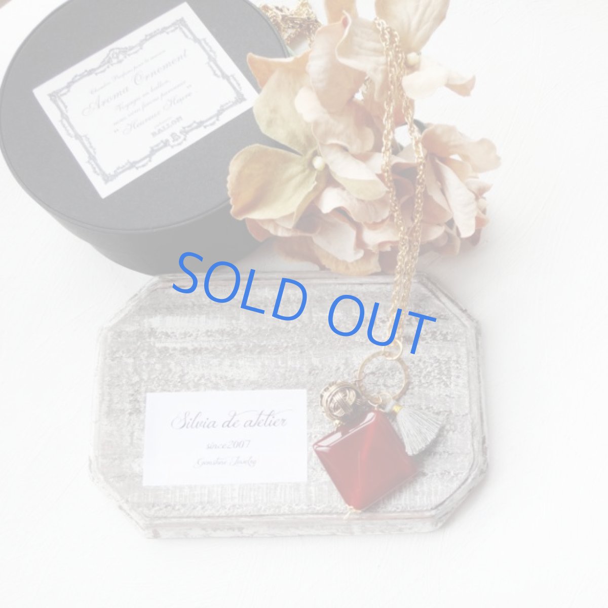 画像2: 大粒スクエア　カーネリアン　マンテル金具　ゴールドチェーンネックレス (2)