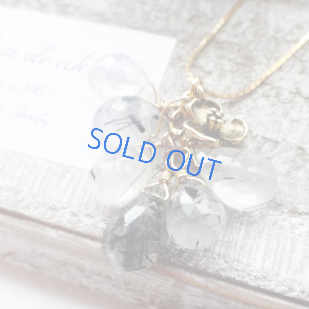 画像3: ブラックトルマリンインクォーツとビオラチャーム　vintageネックレス (3)