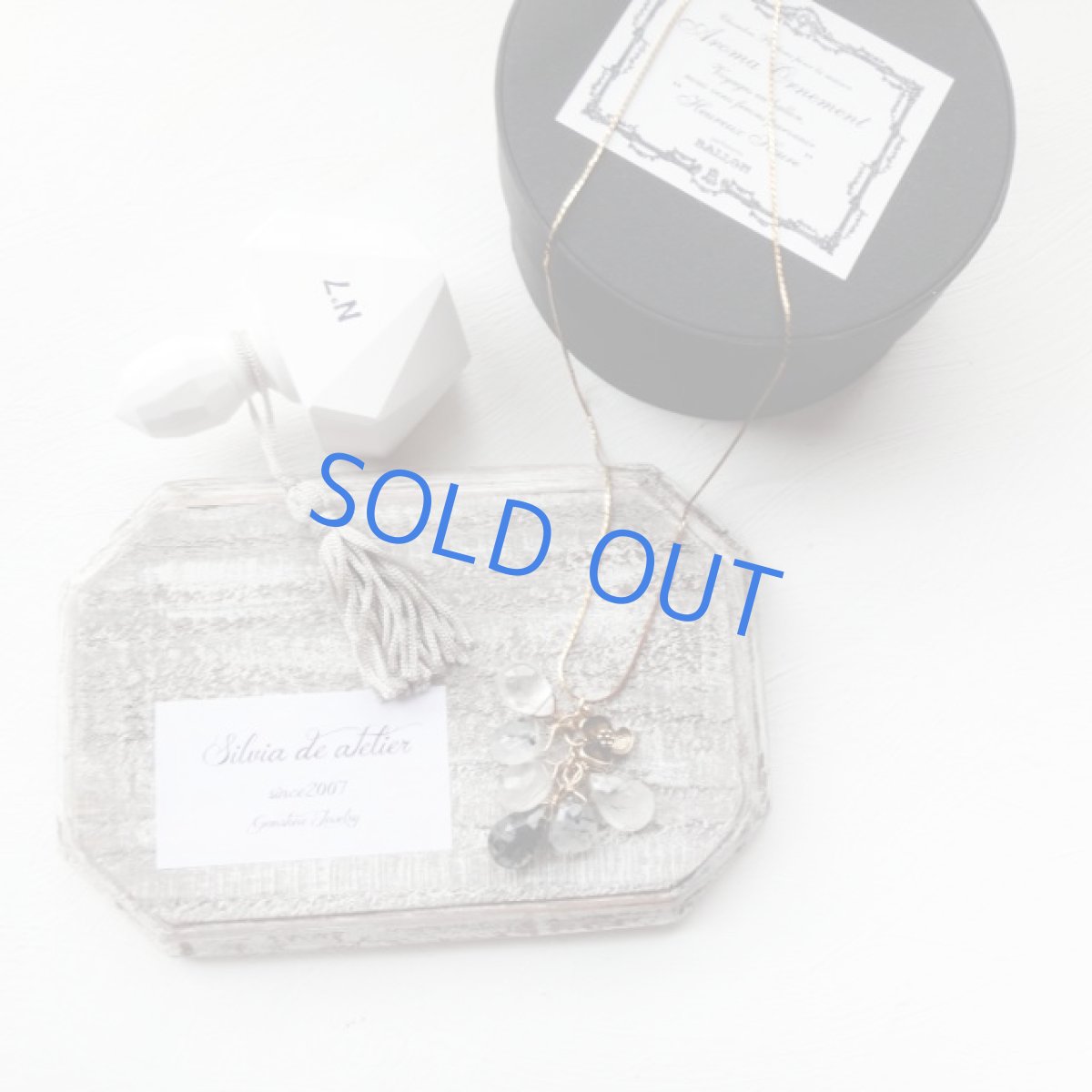 画像2: ブラックトルマリンインクォーツとビオラチャーム　vintageネックレス (2)