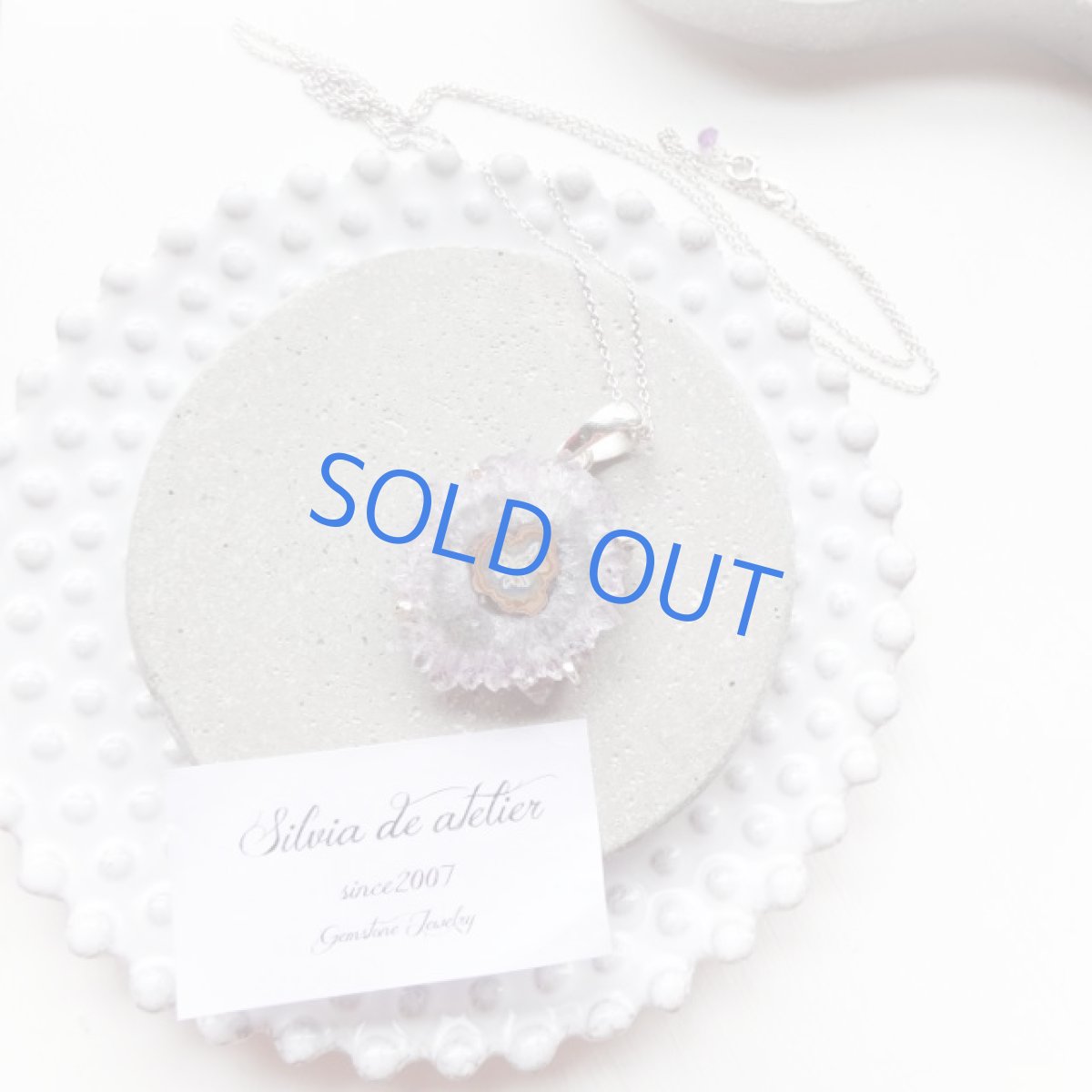 画像4: ＜1点もの・C＞アメジスト原石　フラワー　スライスジオード　ネックレスsilver925　75cm (4)