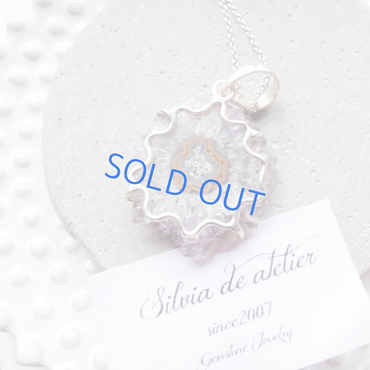 画像5: ＜1点もの・C＞アメジスト原石　フラワー　スライスジオード　ネックレスsilver925　75cm (5)