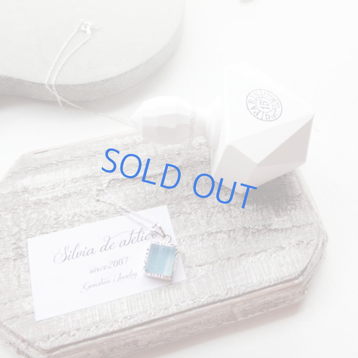 画像3: 1点もの　天然ブルーカルセドニー　ストライプ　　ネックレスsilver925　 (3)