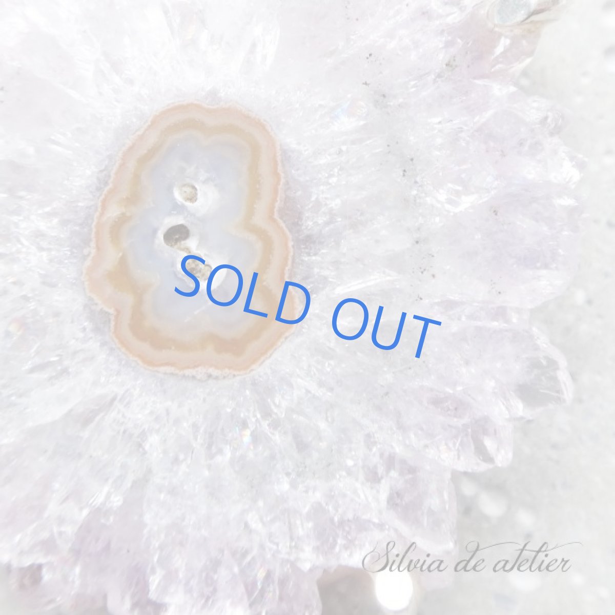 画像2: ＜1点もの・D＞アメジスト原石　フラワー　スライスジオード　ネックレスsilver925　50cm (2)