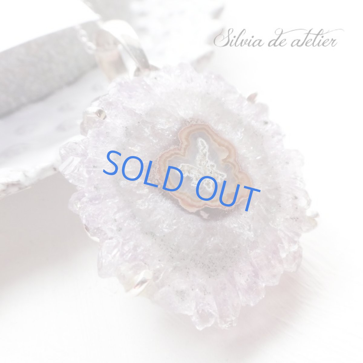 画像3: ＜1点もの・C＞アメジスト原石　フラワー　スライスジオード　ネックレスsilver925　75cm (3)