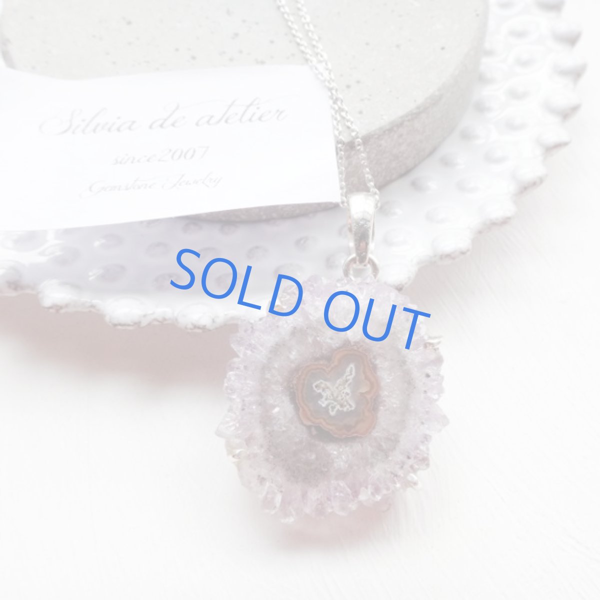 画像2: ＜1点もの・C＞アメジスト原石　フラワー　スライスジオード　ネックレスsilver925　75cm (2)