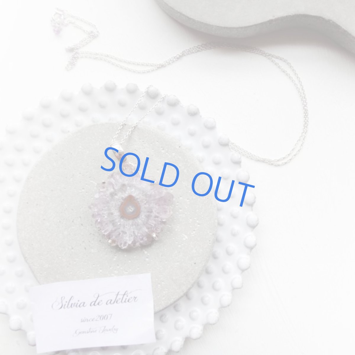 画像4: <1点もの・B>アメジスト 原石 フラワー スライスジオード ネックレスsilver925 75cm (4)