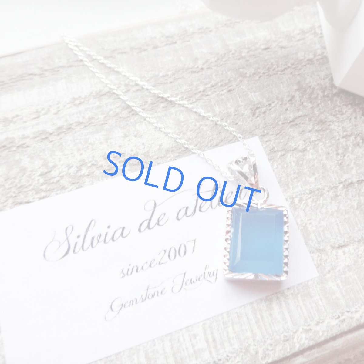 画像4: 1点もの　天然ブルーカルセドニー　ブルー　　ネックレスsilver925　 (4)