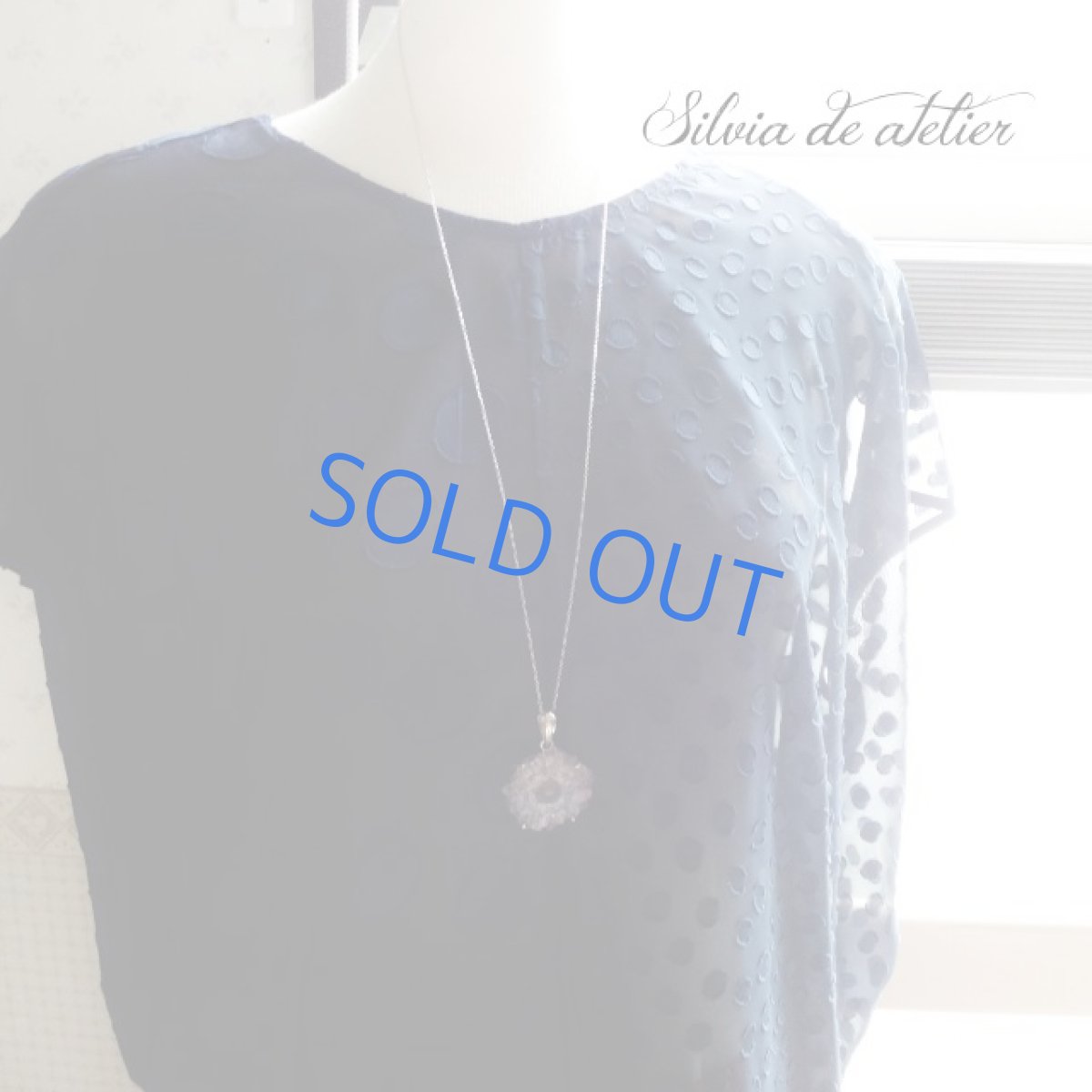 画像5: <1点もの・B>アメジスト 原石 フラワー スライスジオード ネックレスsilver925 75cm (5)