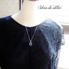 画像5: 1点もの　天然ブルーカルセドニー　ストライプ　　ネックレスsilver925　 (5)