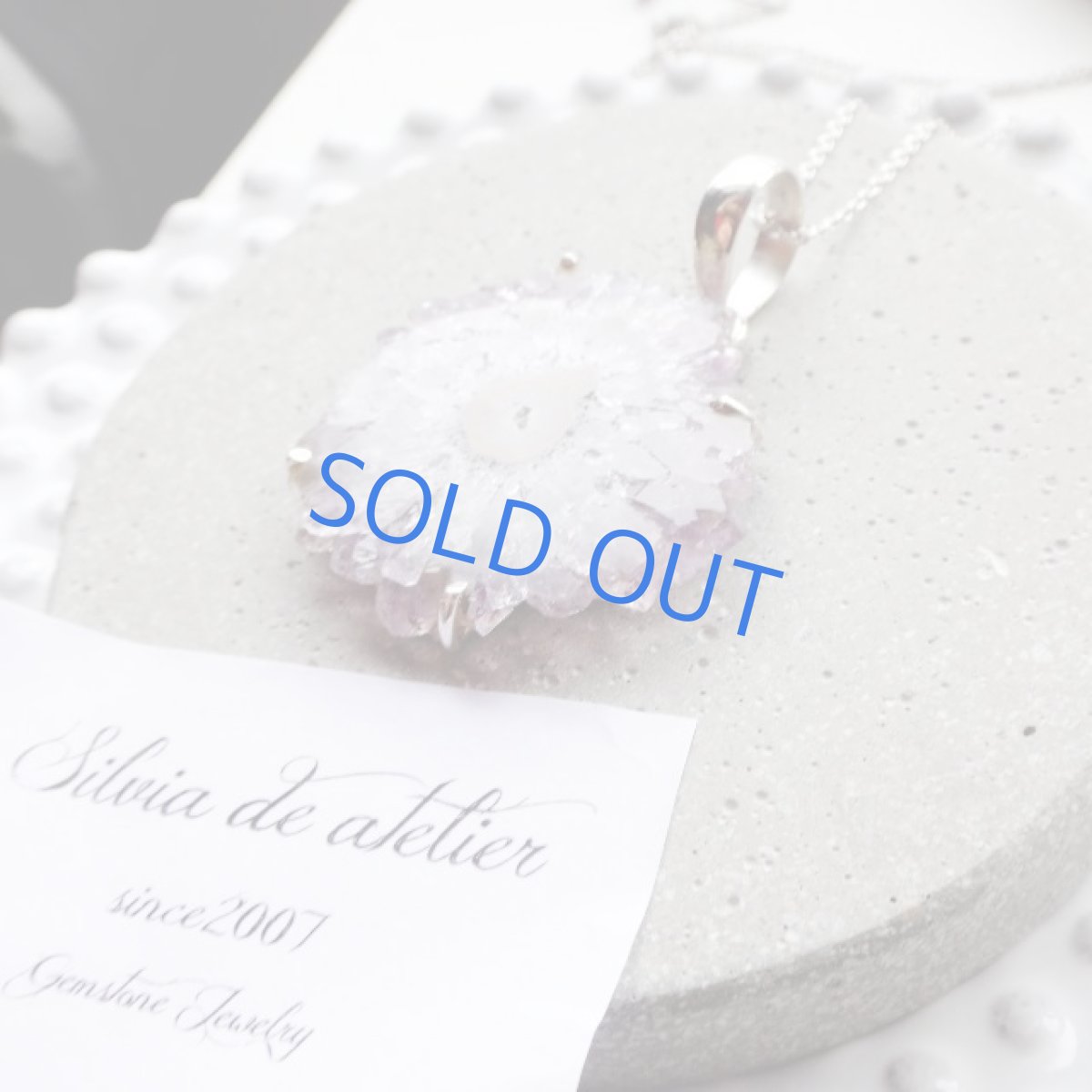 画像3: <1点もの・B>アメジスト 原石 フラワー スライスジオード ネックレスsilver925 75cm (3)