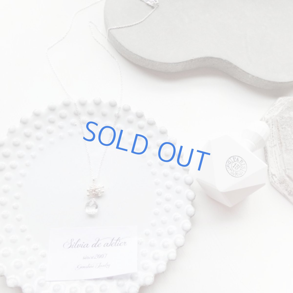 画像2: 宝石質ホワイトトパーズ　コンケーブカット　マロンドロップ　ネックレスsilver925　 (2)