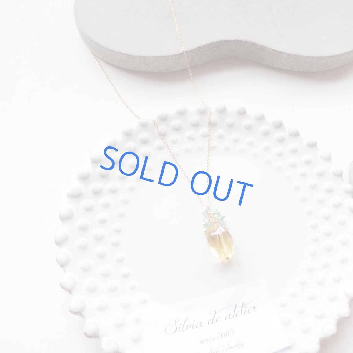 画像4: 宝石質シトリン　タンブルカット　グリーンクォーツ×サンタマリアアクアマリン14kgfネックレス約50cm (4)