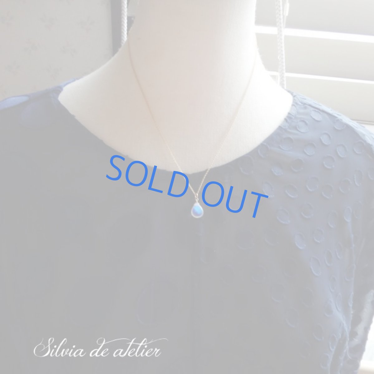 画像8: ＜1点もの＞AAA++　レインボームーンストーン　スムースペアシェイプ　14kgfネックレス (8)