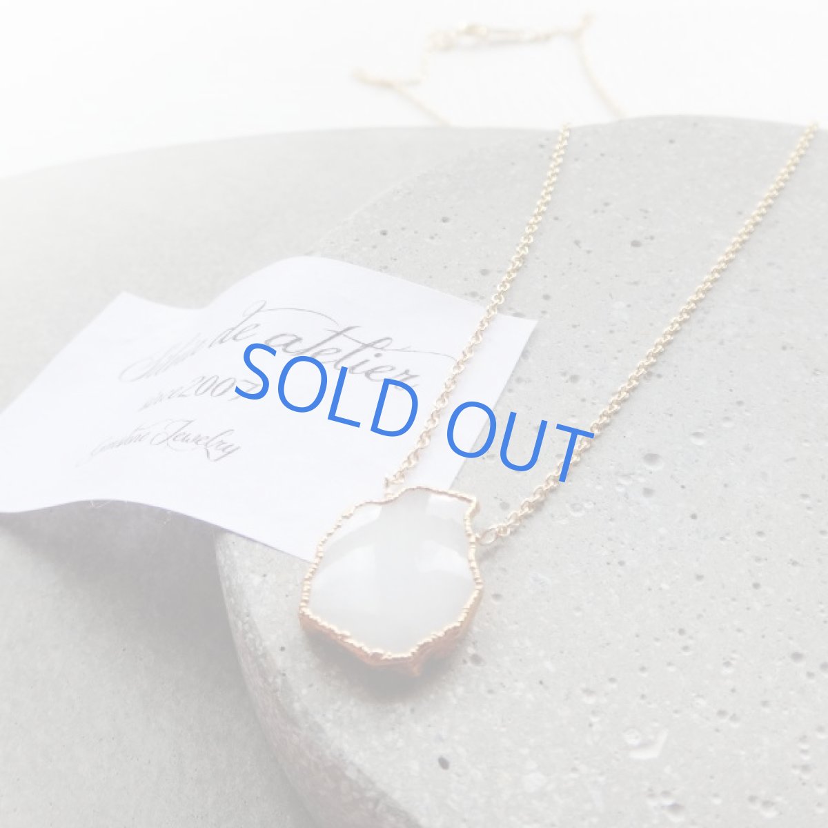 画像2: ＜残り1・限定数のみ＞ホワイトクォーツ　タンブル　スライスカット　14kgfネックレス (2)