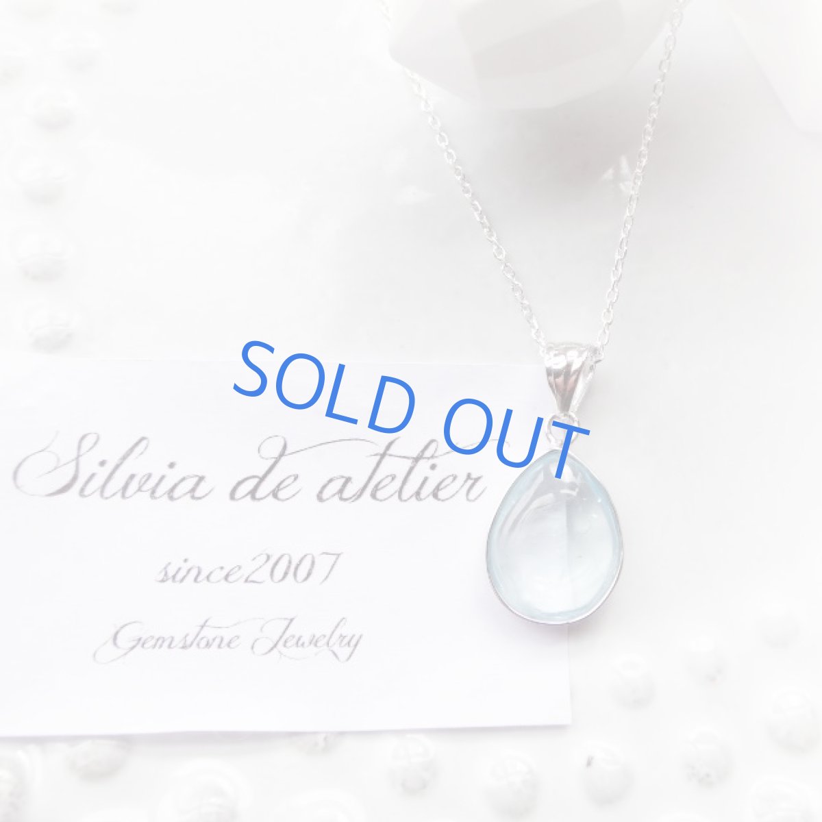 画像4: ＜1点もの・B＞AAAランク　アクアマリン　カボション　silver925　ネックレス (4)