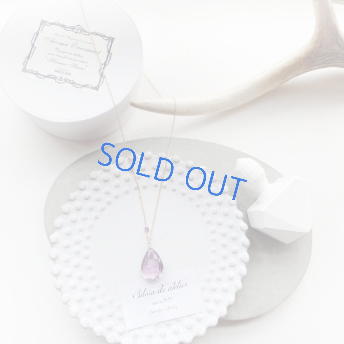 画像2: ＜1点もの＞大粒　ラベンダーローズアメジスト　14kgf　約50cm　ネックレス (2)