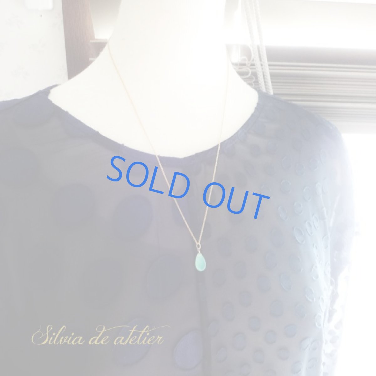 画像6: ＜1点もの・大粒＞ラグーングリーンカラー　AAAランク　クリソプレーズ　スムースペアシェイプ　14kgf　ネックレス (6)