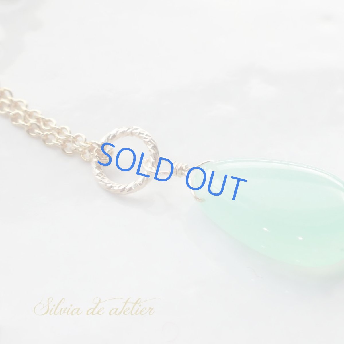 画像4: ＜1点もの・大粒＞ラグーングリーンカラー　AAAランク　クリソプレーズ　スムースペアシェイプ　14kgf　ネックレス (4)