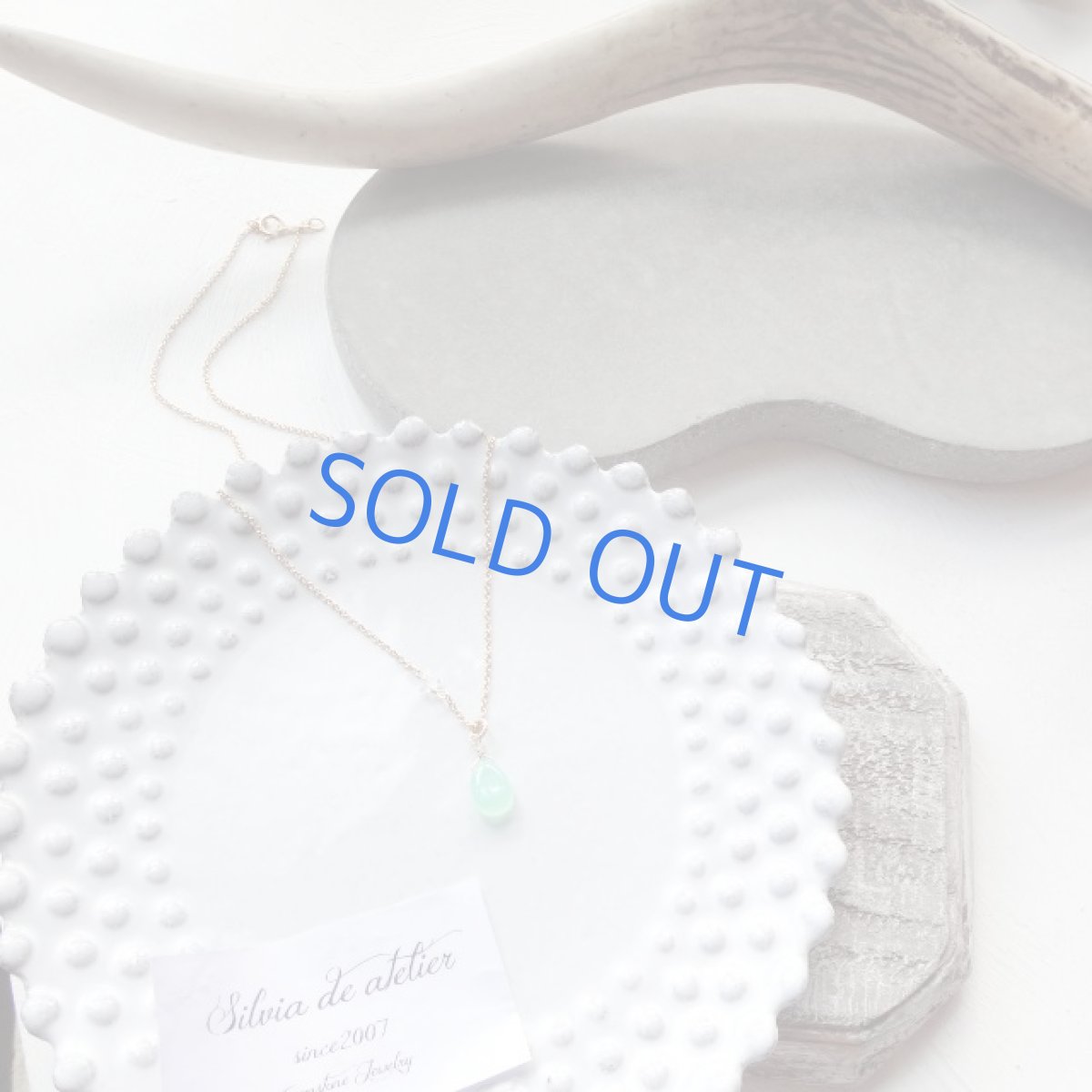 画像4: ＜限定数のみ・Mサイズ＞ラグーングリーンカラー　AAAランク　クリソプレーズ　スムースペアシェイプ　NYハーキマー付き　14kgf　ネックレス (4)