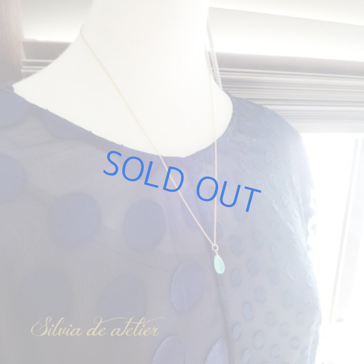 画像7: ＜1点もの・大粒＞ラグーングリーンカラー　AAAランク　クリソプレーズ　スムースペアシェイプ　14kgf　ネックレス (7)