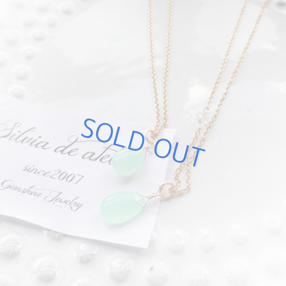 画像3: ＜限定数のみ・Mサイズ＞ラグーングリーンカラー　AAAランク　クリソプレーズ　スムースペアシェイプ　NYハーキマー付き　14kgf　ネックレス (3)