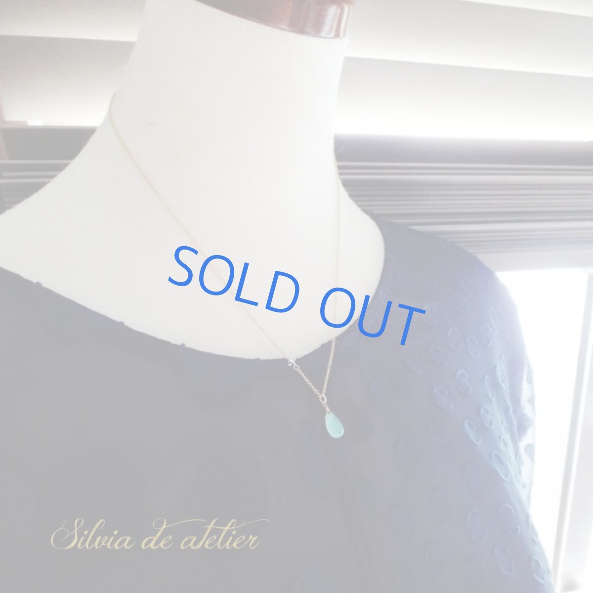 画像7: ＜限定数のみ・Mサイズ＞ラグーングリーンカラー　AAAランク　クリソプレーズ　スムースペアシェイプ　NYハーキマー付き　14kgf　ネックレス (7)