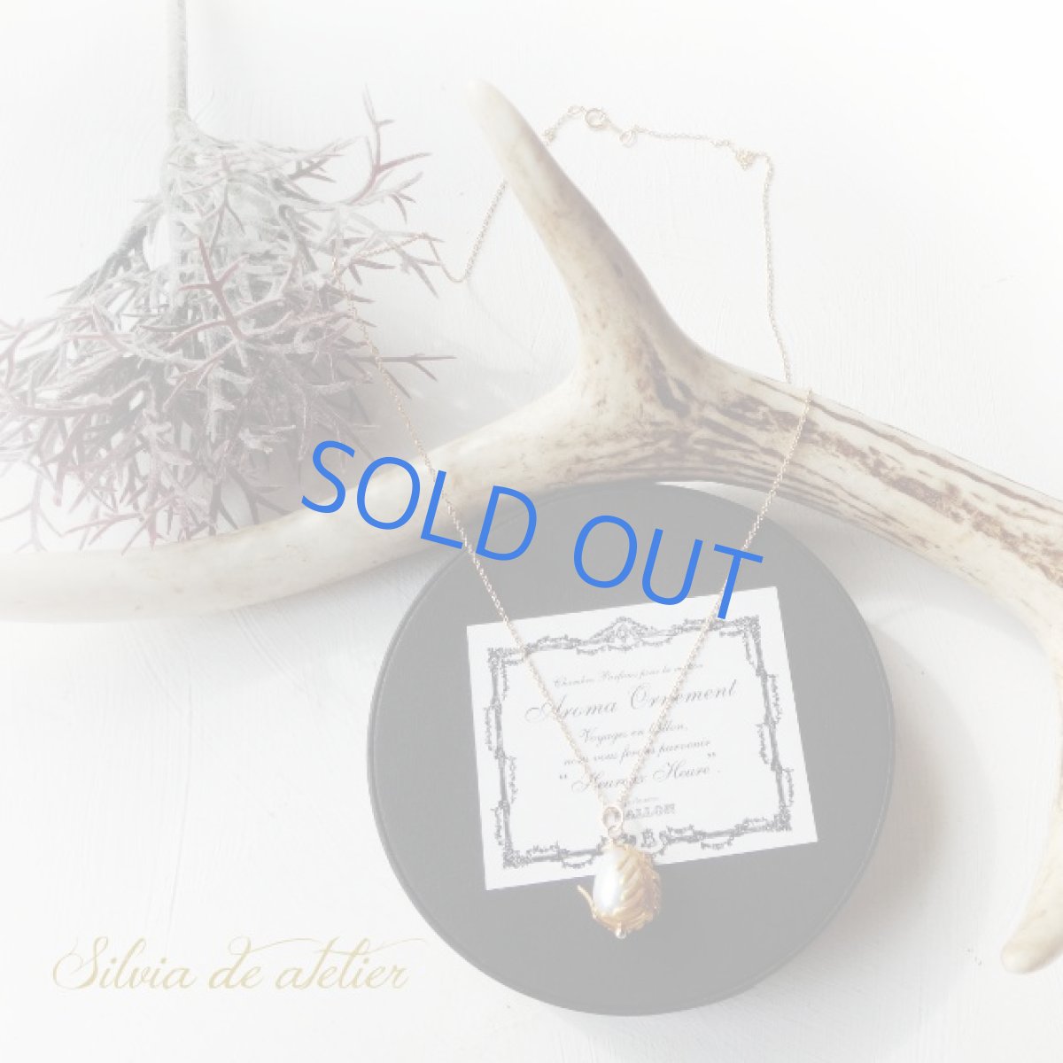 画像4: 真鍮リーフ ホワイト 大粒淡水パールドロップ 14kgfネックレス (4)