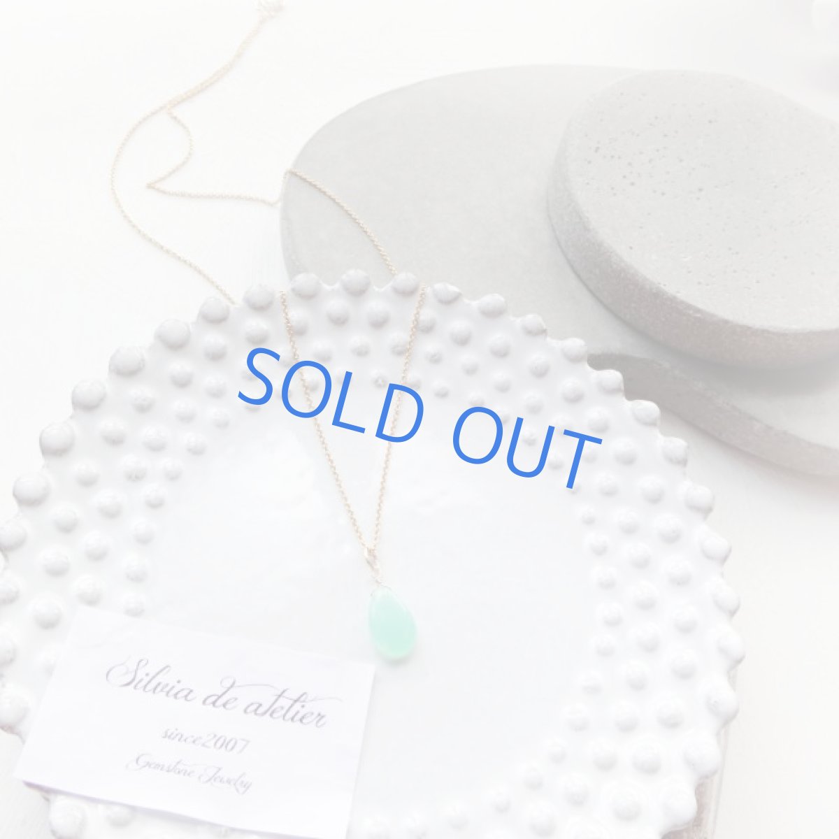 画像3: ＜1点もの・大粒＞ラグーングリーンカラー　AAAランク　クリソプレーズ　スムースペアシェイプ　14kgf　ネックレス (3)