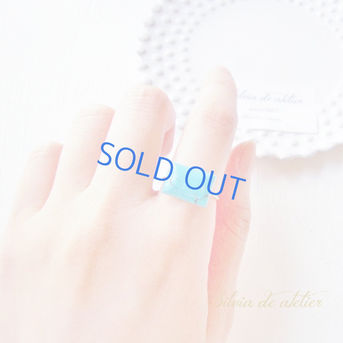 画像6: <残り1粒・10号/13号SELECT>14KGF リング アリゾナ産ブルーターコイズ レクタングル (6)