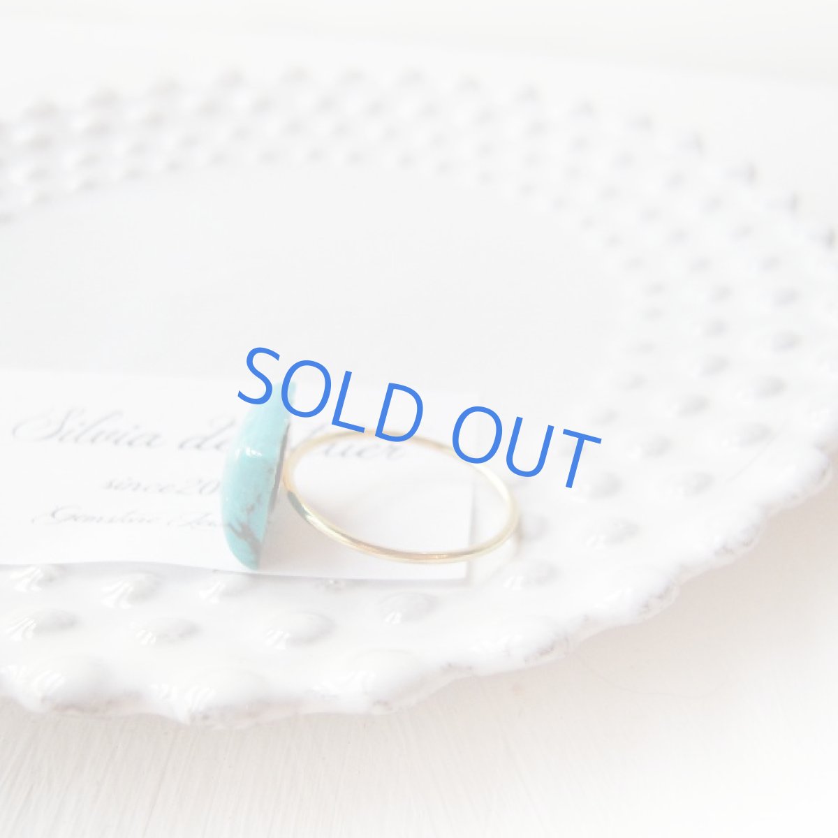 画像3: <残り1粒・10号/13号SELECT>14KGF リング アリゾナ産ブルーターコイズ レクタングル (3)