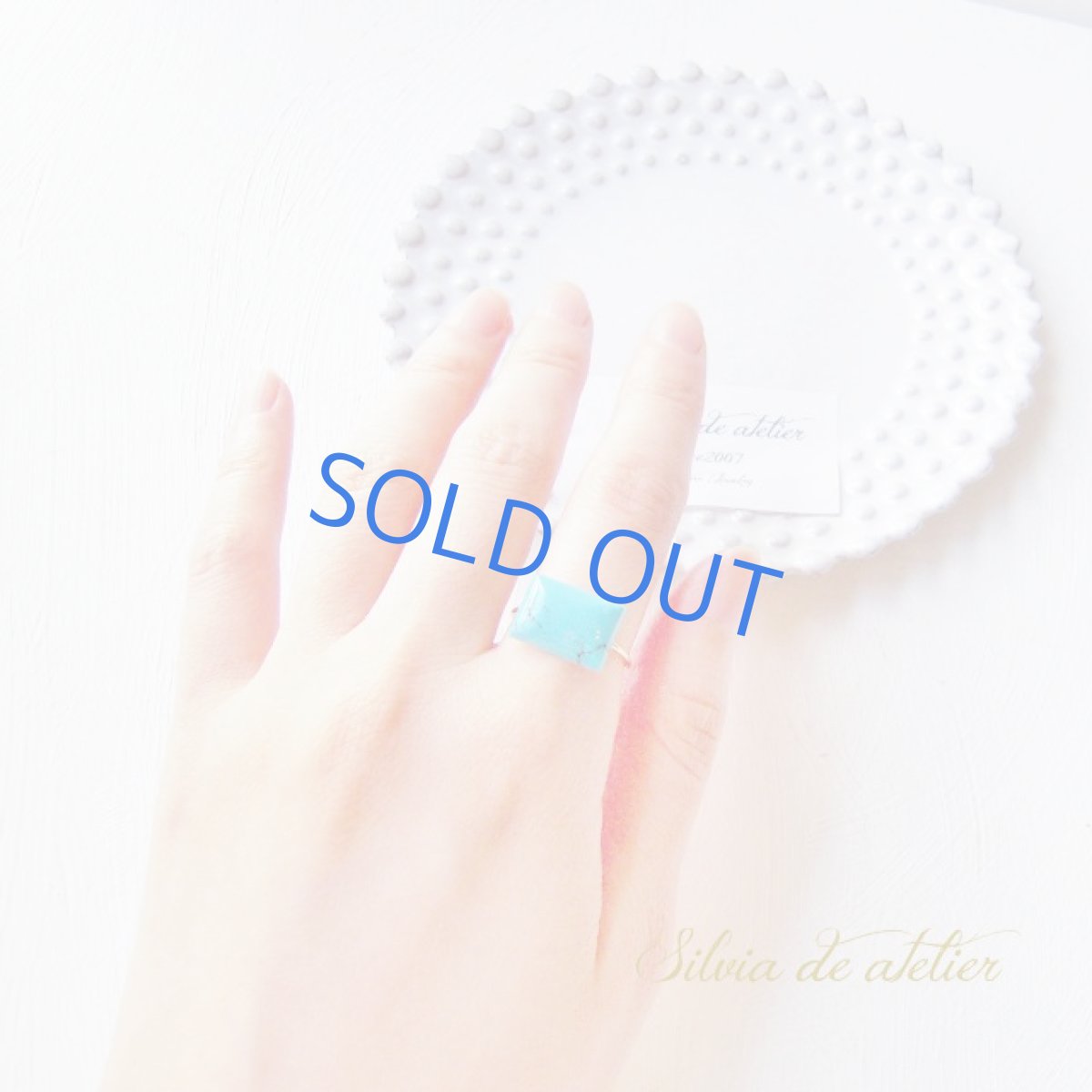 画像5: <残り1粒・10号/13号SELECT>14KGF リング アリゾナ産ブルーターコイズ レクタングル (5)