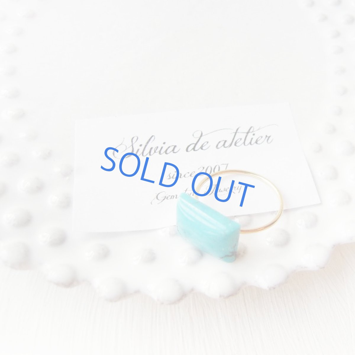 画像4: <残り1粒・10号/13号SELECT>14KGF リング アリゾナ産ブルーターコイズ レクタングル (4)