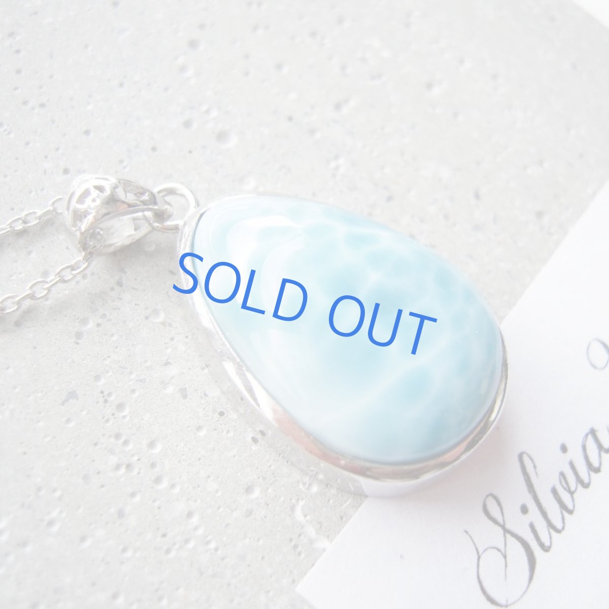 画像2: ＜CalmWave＞AAA+　ドミニカ共和国産　ドロップ型　ラリマー　silver925ネックレス (2)