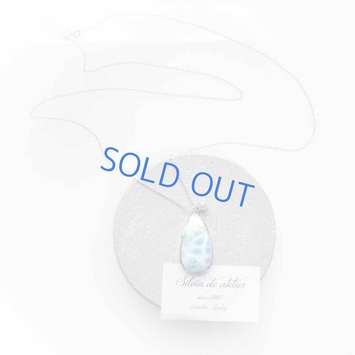 画像2: ＜GranBlue＞AAA+　ドミニカ共和国産　ドロップ型　ラリマー　silver925ネックレス (2)