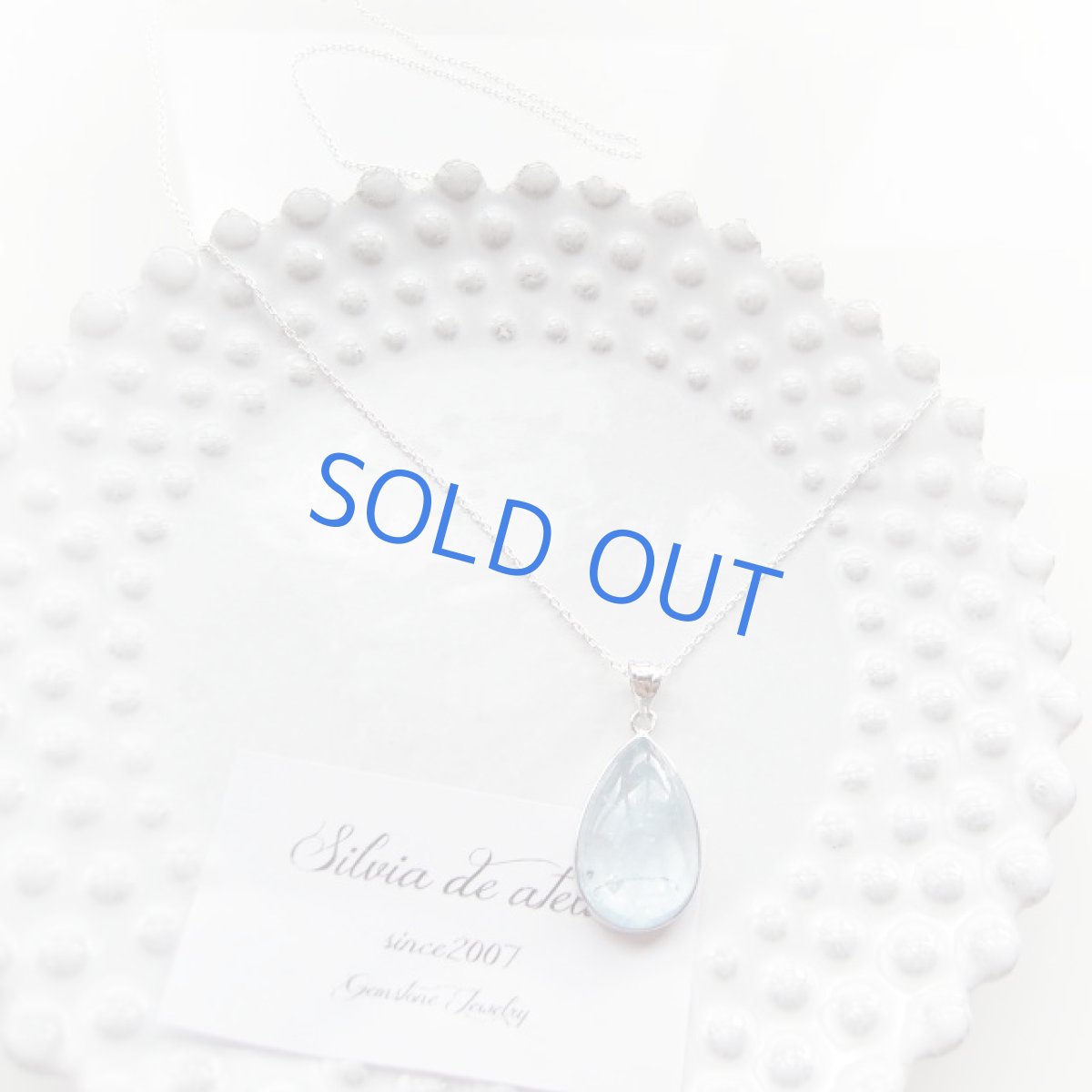 画像4: ＜１点もの・B＞ブルー　アクアマリン　滴型　silver925ネックレス (4)