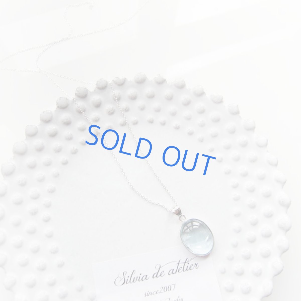 画像2: ＜１点もの・A＞ブルー　アクアマリン　オーバル　silver925ネックレス (2)