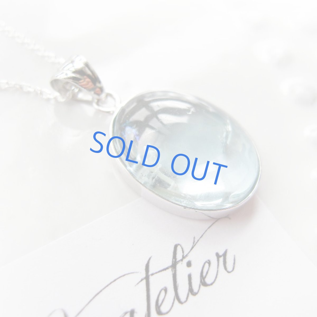 画像4: ＜１点もの・A＞ブルー　アクアマリン　オーバル　silver925ネックレス (4)