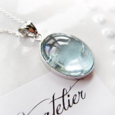 画像4: ＜１点もの・A＞ブルー　アクアマリン　オーバル　silver925ネックレス (4)