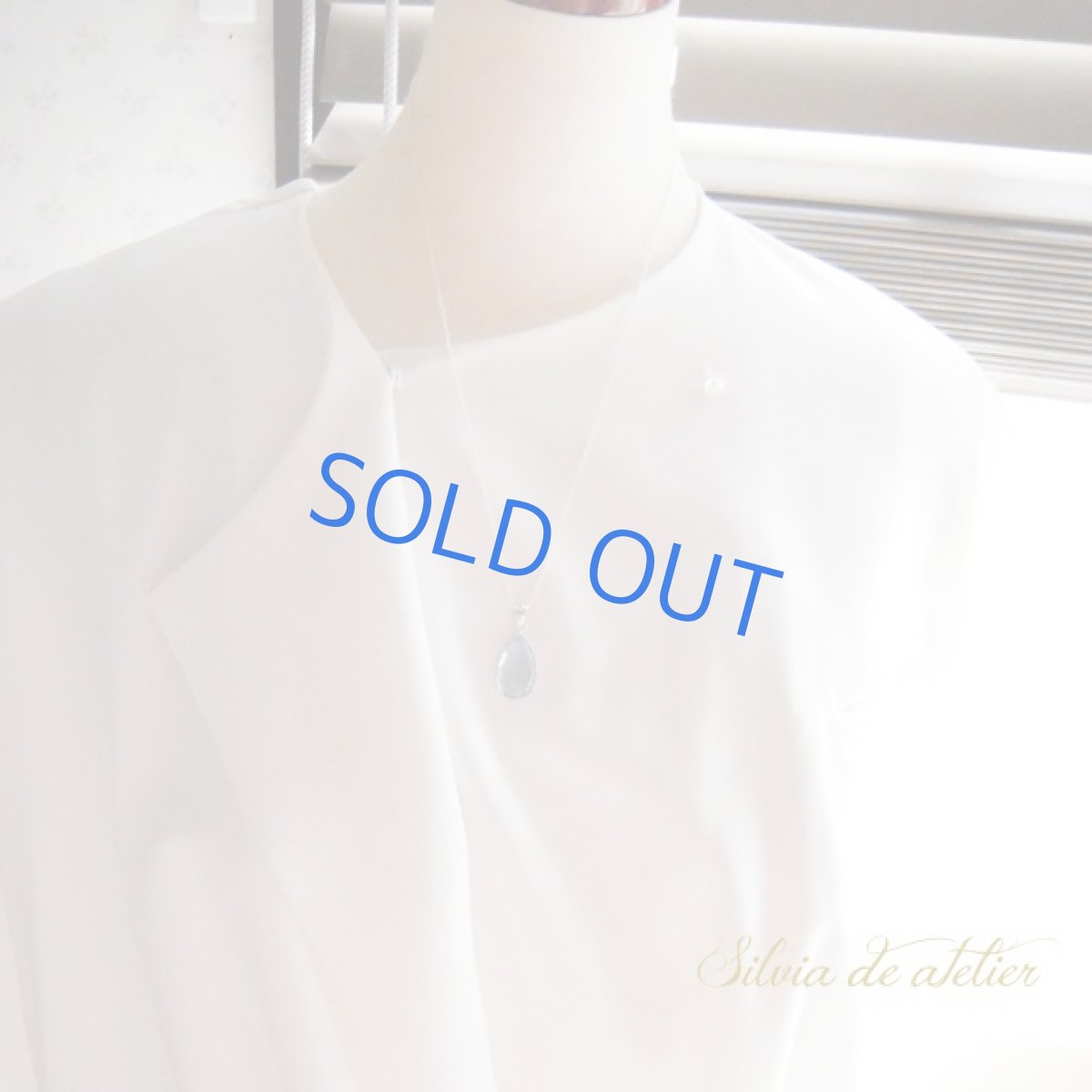 画像6: ＜１点もの・B＞ブルー　アクアマリン　滴型　silver925ネックレス (6)