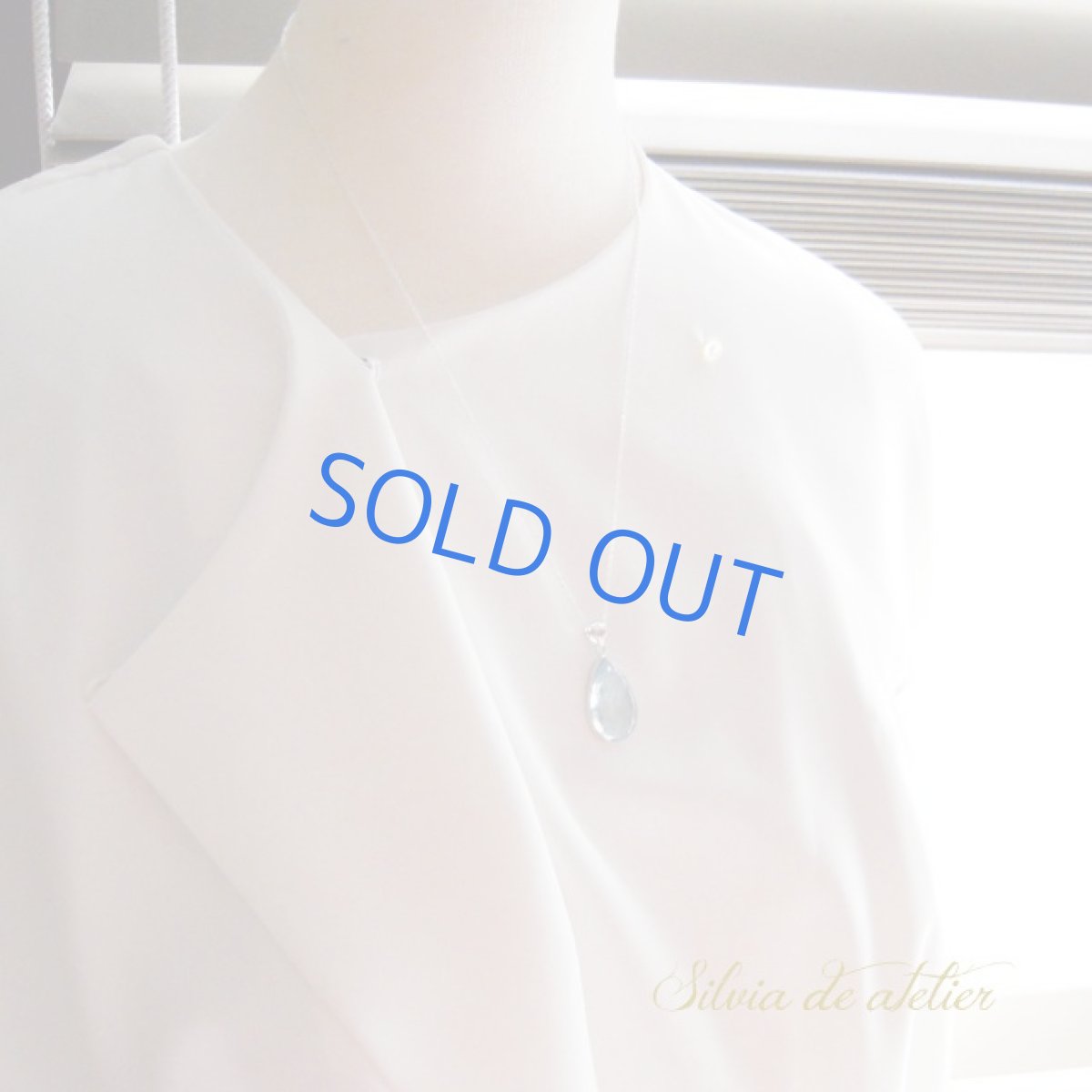 画像5: ＜１点もの・C＞ブルー　アクアマリン　滴型　silver925ネックレス (5)