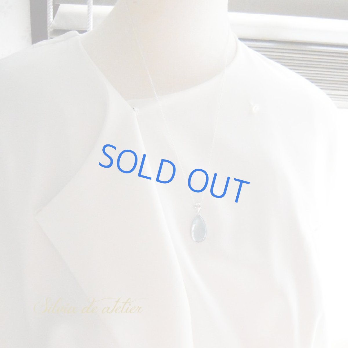 画像5: ＜１点もの・B＞ブルー　アクアマリン　滴型　silver925ネックレス (5)