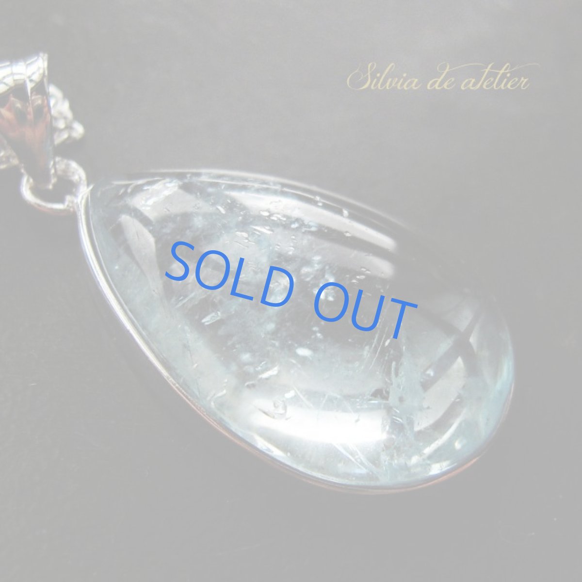 画像2: ＜１点もの・B＞ブルー　アクアマリン　滴型　silver925ネックレス (2)