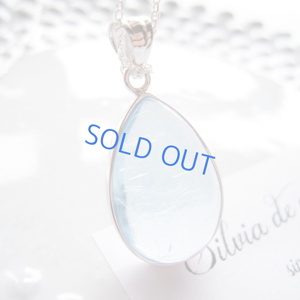 画像4: ＜１点もの・A＞ブルー　アクアマリン　滴型　silver925ネックレス (4)