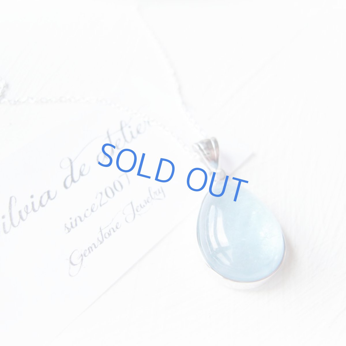 画像6: ＜１点もの・C＞サンタマリアアクアマリン　滴型　silver925ネックレス (6)