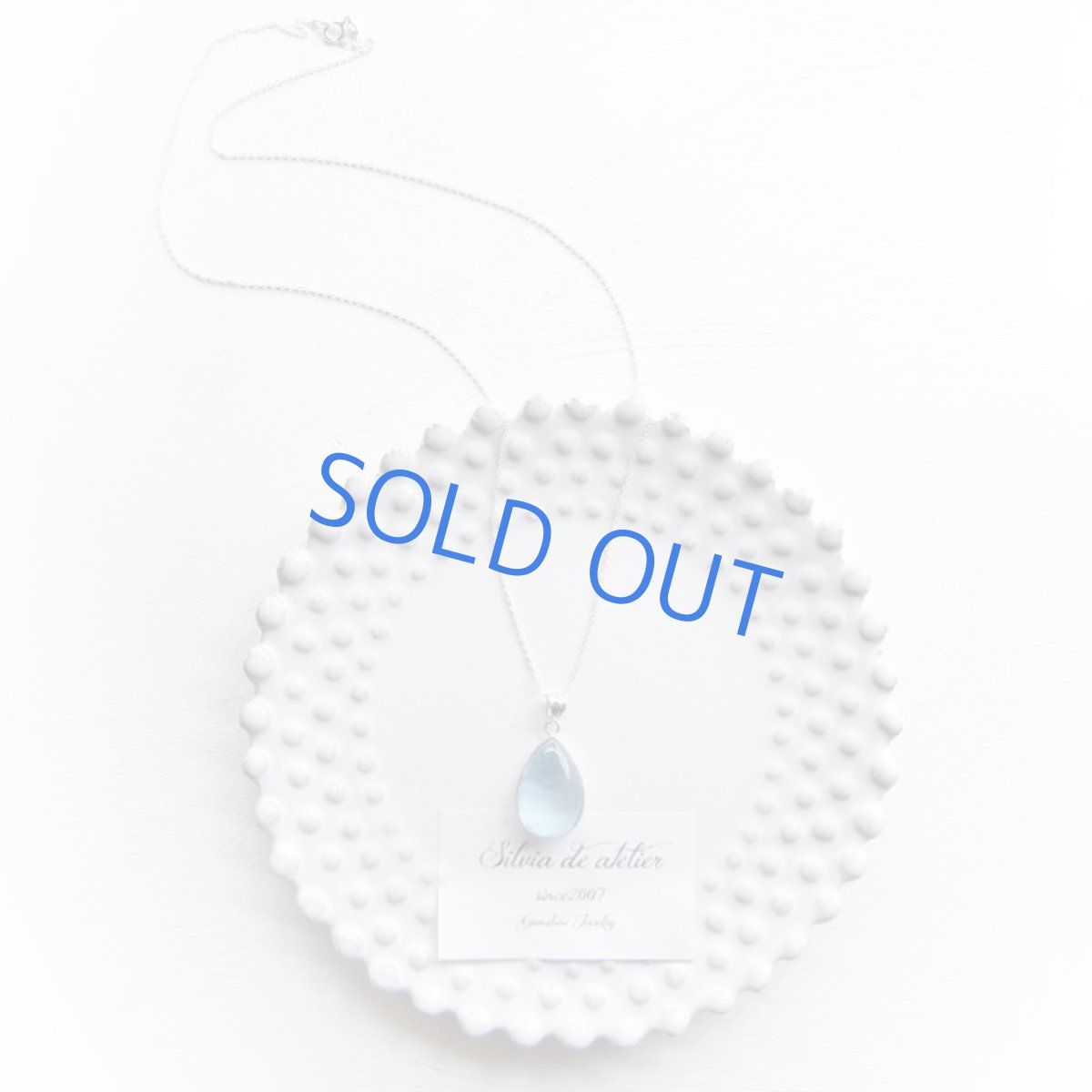 画像5: ＜１点もの・A＞ブルー　アクアマリン　滴型　silver925ネックレス (5)