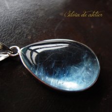 画像3: ＜１点もの・A＞ブルー　アクアマリン　滴型　silver925ネックレス (3)