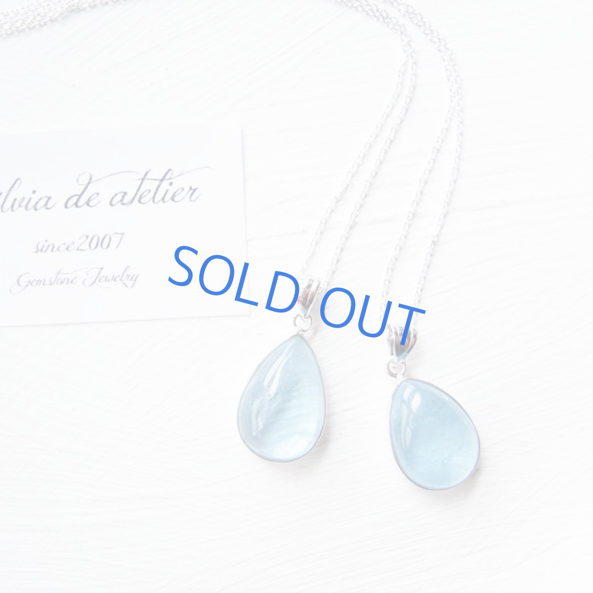 画像4: ＜１点もの・C＞サンタマリアアクアマリン　滴型　silver925ネックレス (4)