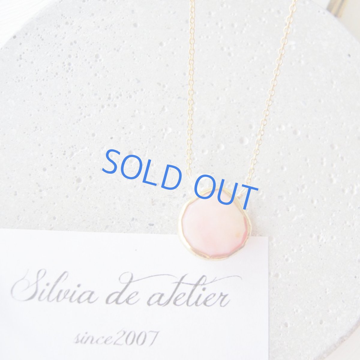 画像2: 残り1　フレームストーン　大粒　ピンクオパール　マロンシェイプ　約50cm　14kgfネックレス (2)